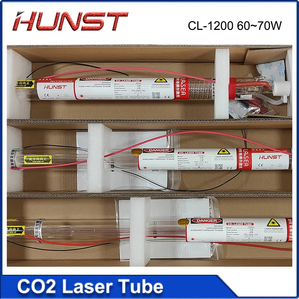 HUNST EFR CL-1200 60-70 Вт CO2-лазерная трубка диаметром 55 мм, длина 1200 мм, подходит для станка лазерной гравировки и резки