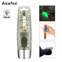 Asafee Tiki 600LM EDC Mini Light 32H Battery Life Type-c Rechargeable Lamp IP65 Waterproof Flashlight Tail Magnet Keychain