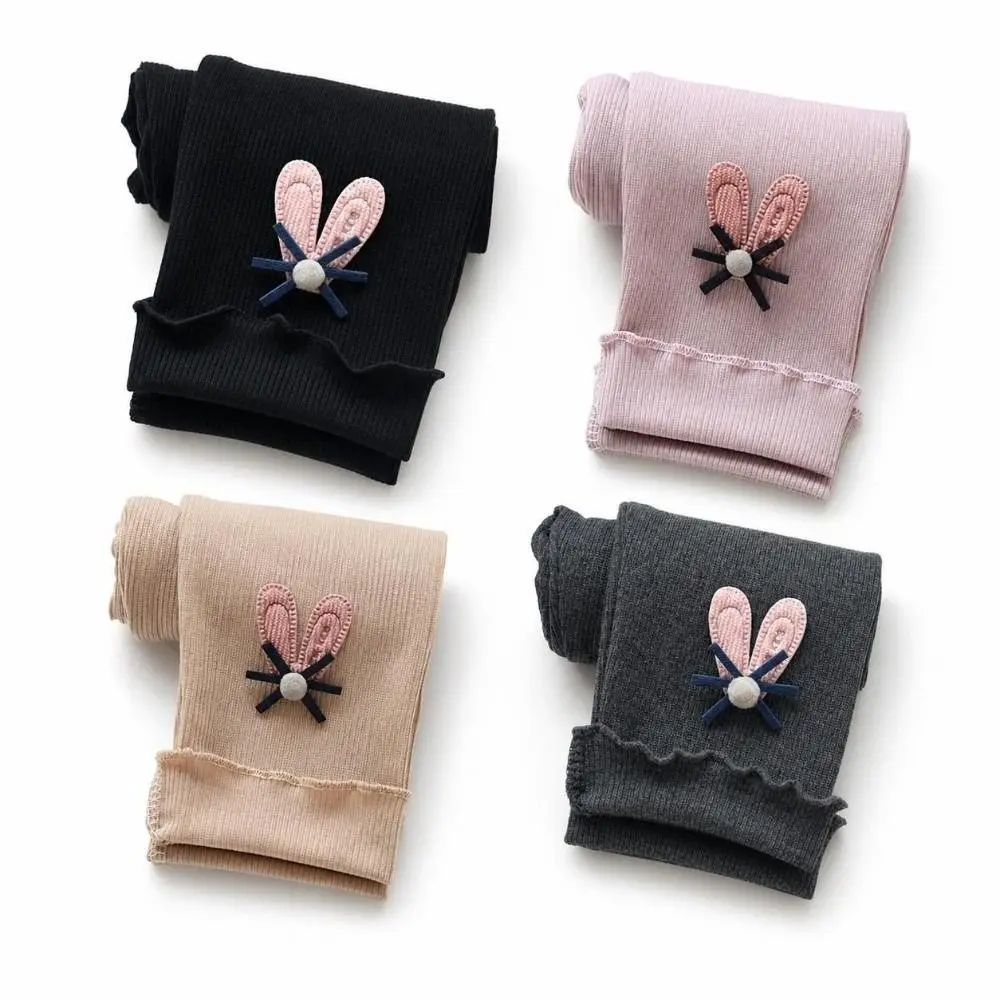 High Quality Elastic Waist Leggings Cotton Warm Girls Leggings Cute Embroidered Children Pants for Girls