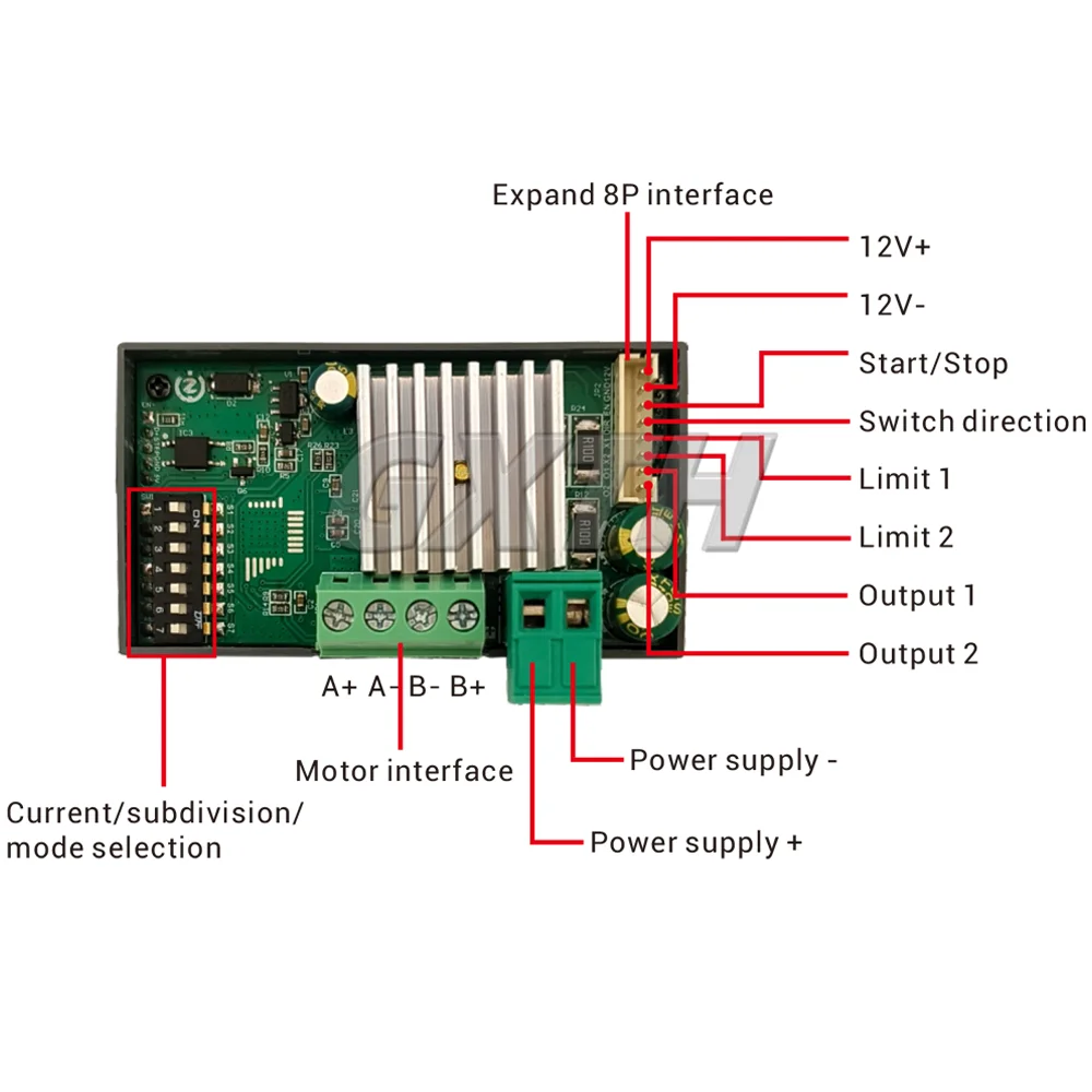 42 57 Controller driver motore passo-passo Ad alta potenza 6.6A Driver di controllo avanti e indietro Segnale esterno di comunicazione integrato