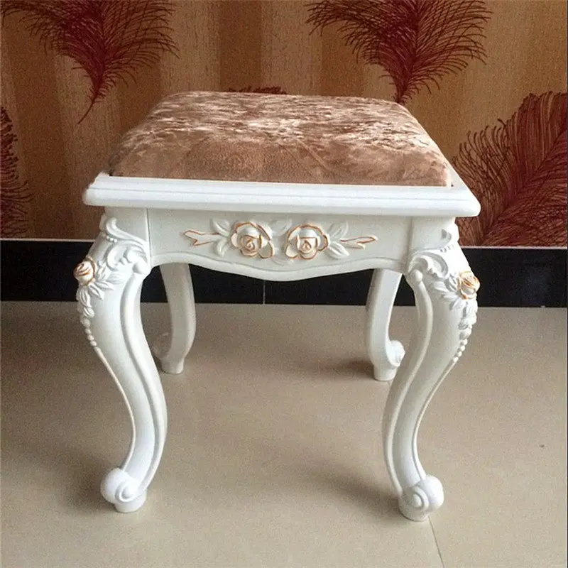 For Simple dressing stool carved shoe changing stool solid wood dresser  makeup stool dining table chair