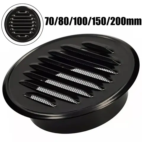 70-200mm Round Stainless Steel Vent Duct Exhaust Grille Vent Grille Exterior Wall Duct Ventilation Tool