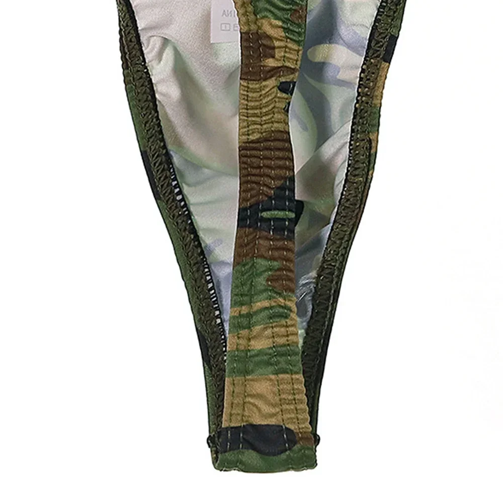 

Camouflage Thong Bikini Briefs for Men, Sexy Bulge Pouch G String Panties, Low Waist, Breathable, Polyester Fabric, S XL