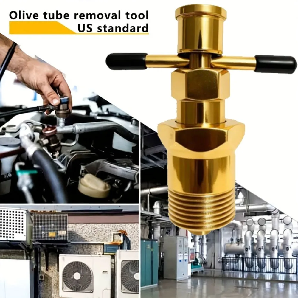 

Инструмент для удаления латунного оливкового масла — прочный съемник медных фитингов для труб 1/2 дюйма и 3/4 дюйма, профессиональных сантехнических фитингов