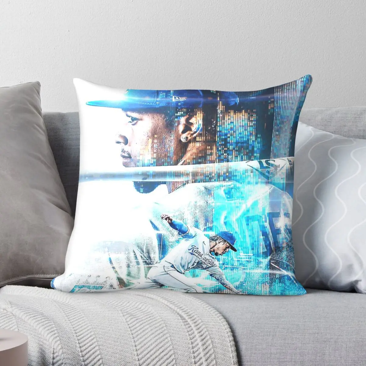 Adalberto Mondesi Baseball Shortstop Square Pillowcase Polyester Linen Velvet Creative Zip Throw Pillow Bed Cushion Cover