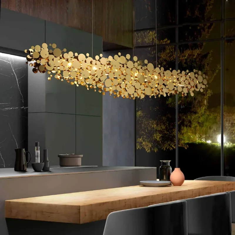 

Pendant lamp in luxury Restaurant post-modern Dining room Chandeliers Stainless steel gold/chrome for dining