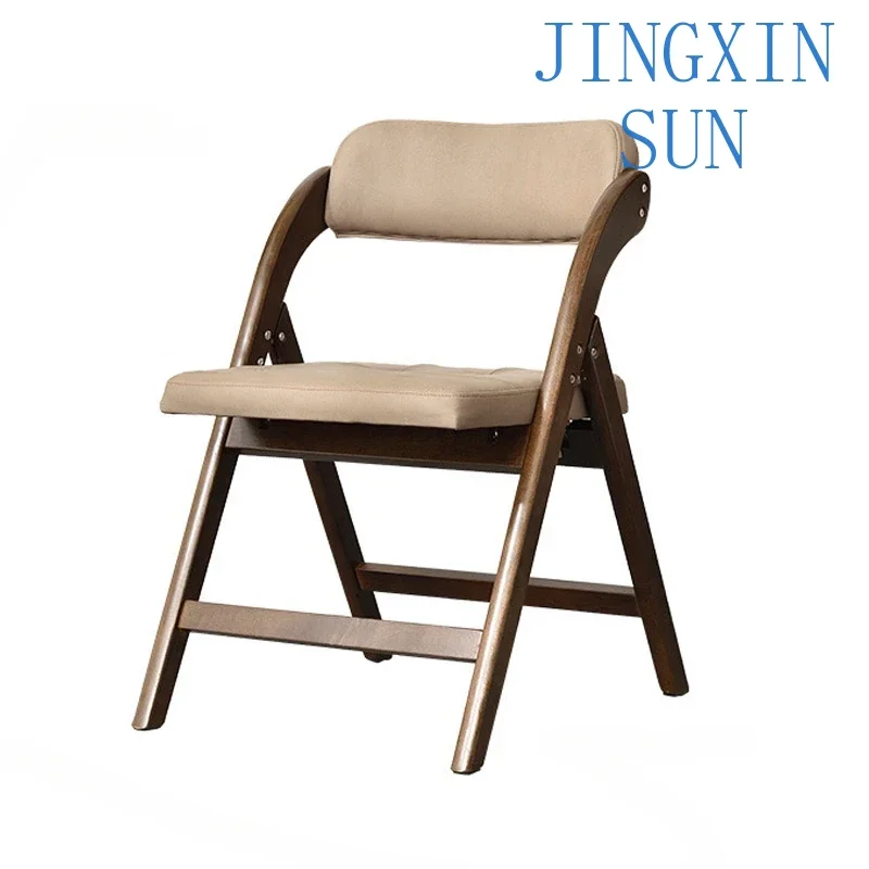 Nordic Solid Wood Dining Chairs for Kitchen Modern Minimalist  Folding Chairs Household Leisure Armchair Backrest Chairs