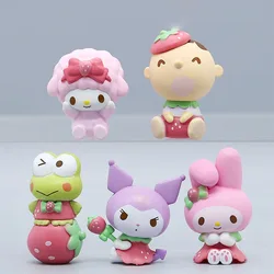 Sanrio 4Cm Figure Sheep Anime Keroppi Melody Hello Kitty Kuromi Kawaii Strawberry Diy Figures Cake Decor Gifts for Chidlren Toy