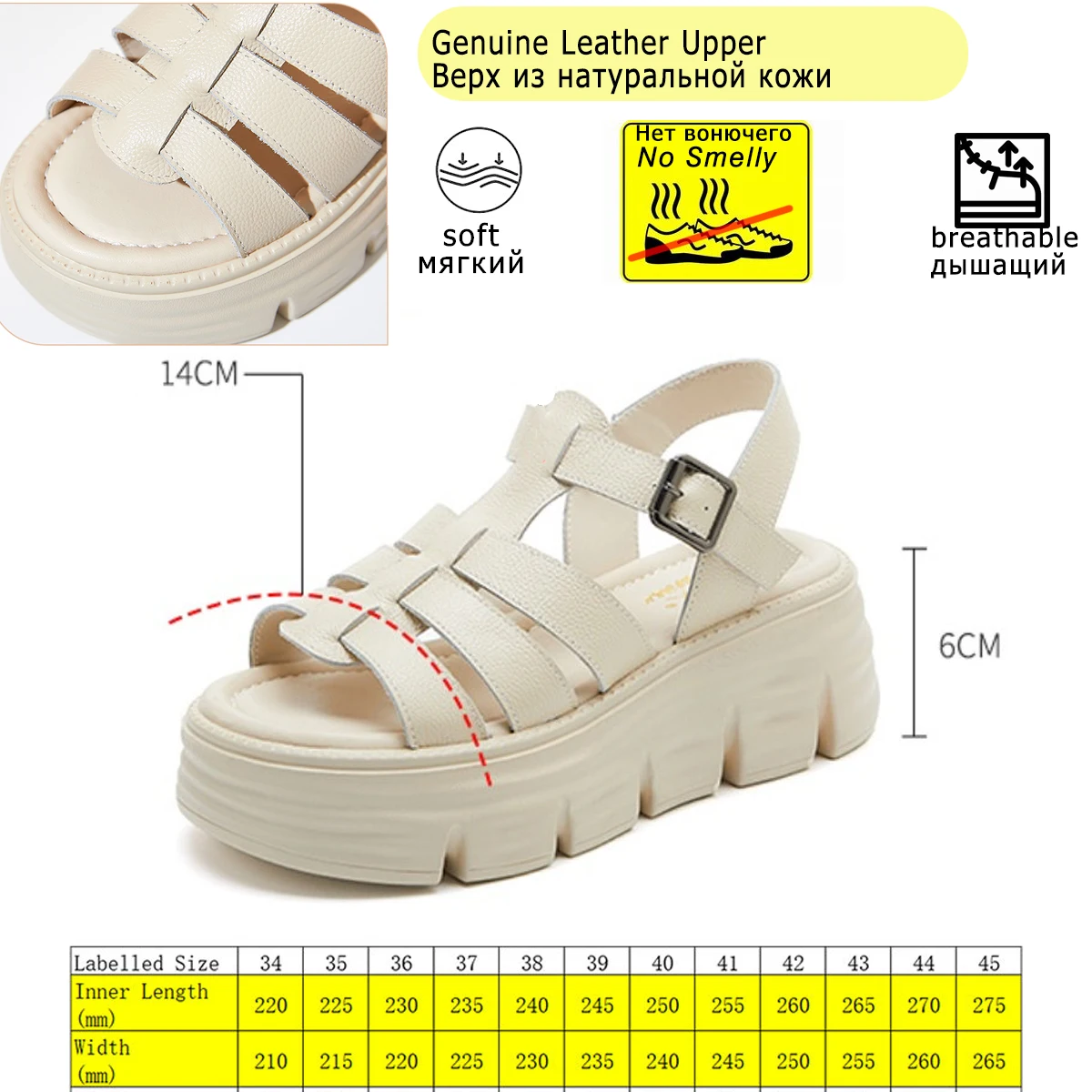 Fujin 6cm New Women Sandals Buckle Slides Cow Genuine Leather Summer Fashion Platform Wedge Luxury Females Comfy Ladies Shoes