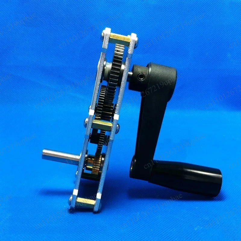 Metal Gearbox with Hand Crank High‑Torque Gear Reducer Speed‑up Box Accelerator Mechanical Transmission DIY Project Accessory