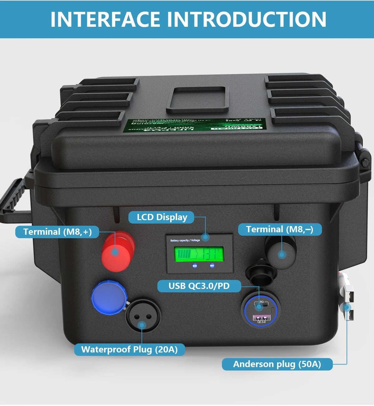 LiFePO4 12V 120AH 100AH 80AH Battery Pack 12.8V Bluetooth Lithium Battery Grand A Cells With 4S 100A BMS 6000+ Cycles For Boat