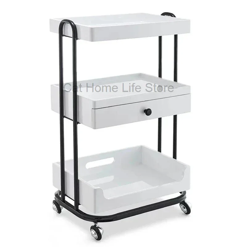 Salon Station Barber for Wheeled Trolley Pedicure-trolley Aluminum Foldable Cart Beauty Drawers Hair Tools Auxiliary Car Wheels