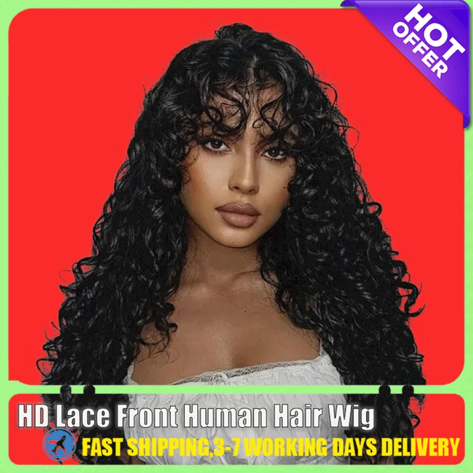 200 Density 36 Inches Deep Wave Wig 100% Human Hair Wigs 13x4 Transparent Lace Wig For Women Bling Remy 100% Wigs Human Hair