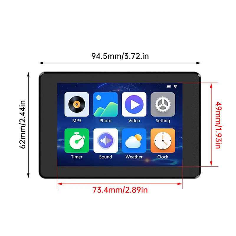 Wi-Fi & Bluetooth development board with 3.5-inch capacitive touch screen, black housing and remote control function