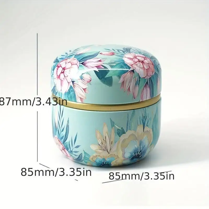 1Pc Floral Metal Storage Tin Multipurpose Canister for Candles Portable Party Favor Christmas Keepsake