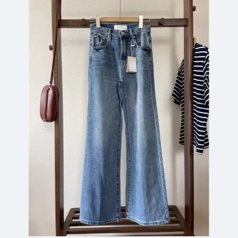 

Classic High Waist Loose Straight Soft Draped Wide-leg Floor-swept Denim Pants Women Jeans