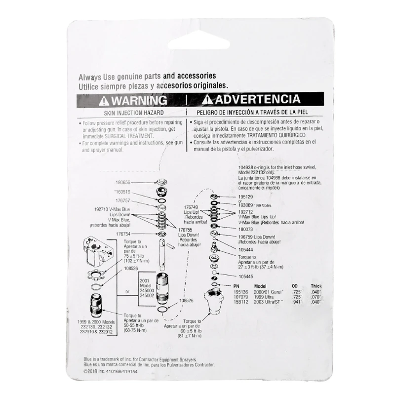 Bộ dụng cụ đóng gói sửa chữa máy bơm 244194 Fit For Sprayer 390 395 490 495 595 Spay Gun Tool 94PD