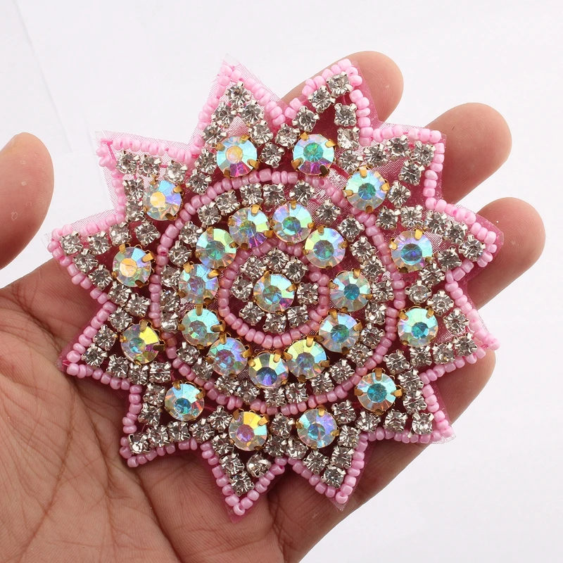 1PC Patch Rhinestone Hot fix Applique Strass Sewing Appliques For Shoes Rhinestone Iron On Patch Motif Applique DIY Crystals