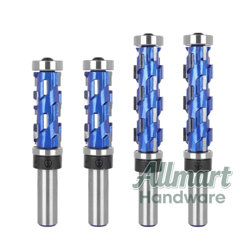 

Фреза для фрезерования по дереву с верхним и нижним подшипником, синяя, 1/2 дюйма, спиральная, для триммера, с патроном для фрезерного станка