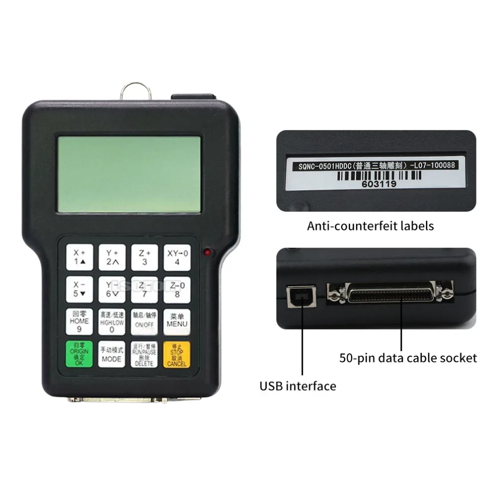 Imagem -03 - Cnc Controlador Offline Dsp 0501 Eixos Cnc Roteador Sistema de Controle Remoto Máquina Gravura Lidar com Versão em Inglês