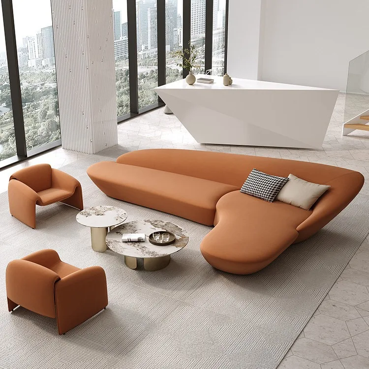 Contemporary Style Irregular Corner Sofa Set For Home Office For Hotel Lobby Reception Meeting Clubhouse Sales Office