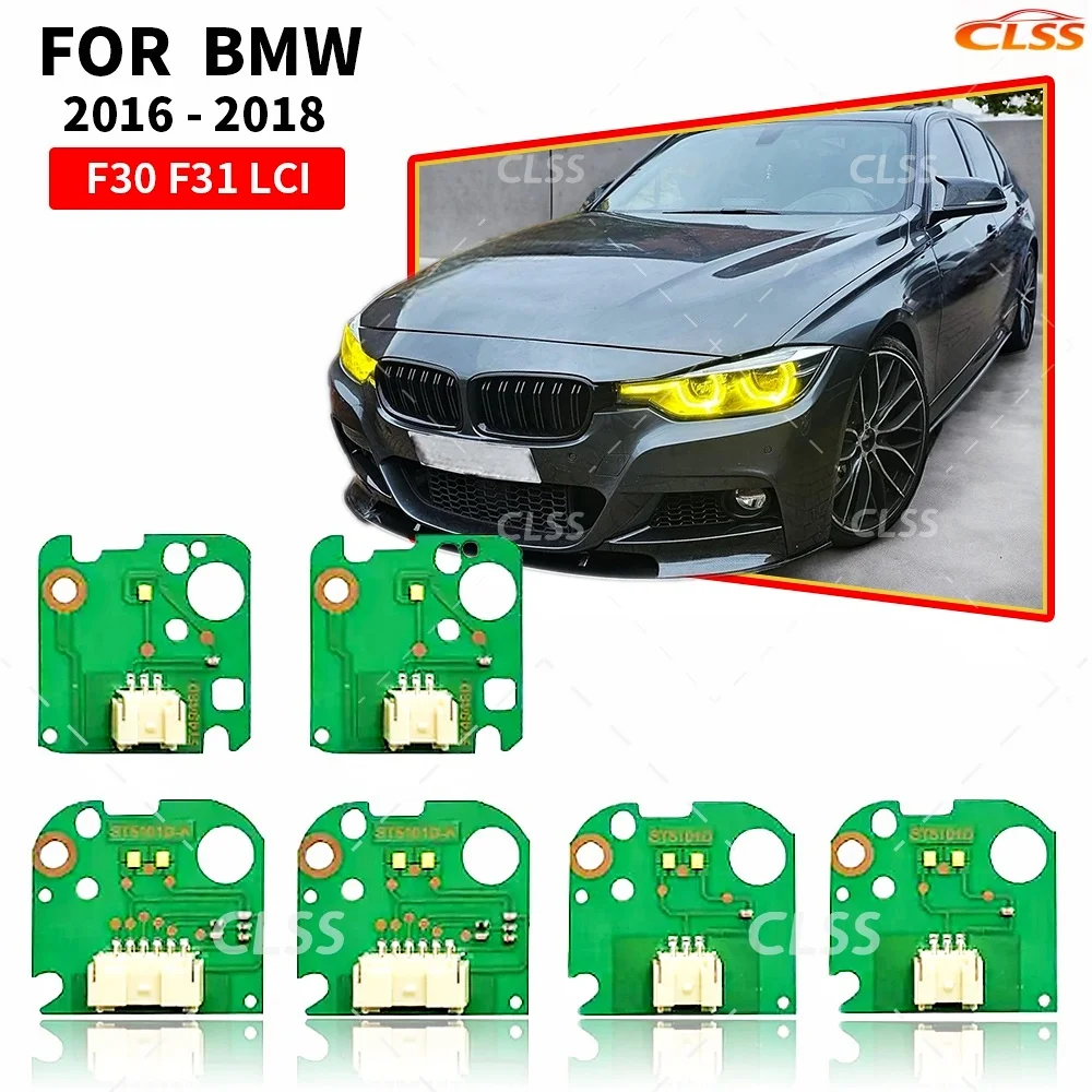 Yellow Blue Red DRL LED Boards Angel Eyes For BMW 3 Series F30 F31 LCI 2016-2018 Car Headlight Daytime Running Light Module