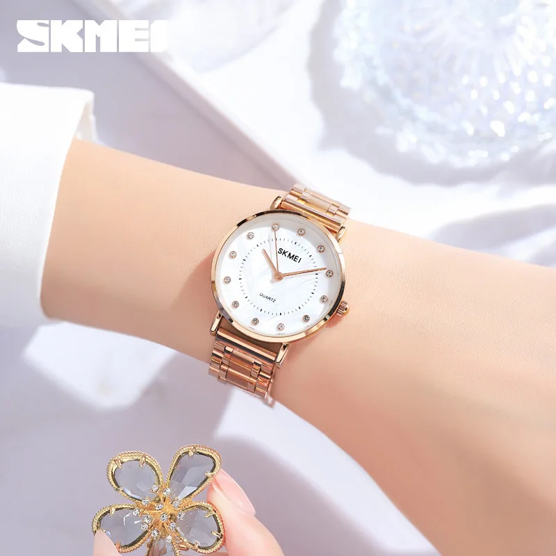 Skmei المرأة العصرية شل الماس ساعة عادية كل مباراة الإنترنت المشاهير لايف كوارتز ساعة