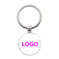 Llavero con logotipo personalizado de la empresa, foto en Color blanco y negro, personalización privada