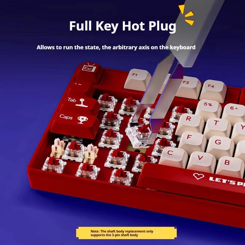 AJAZZ Ak870MC Tastiera meccanica cablata Type-C Hot Plug Piccola tastiera Tea Shaft/Red Shaft 87 tasti Giochi/ufficio per PC portatile