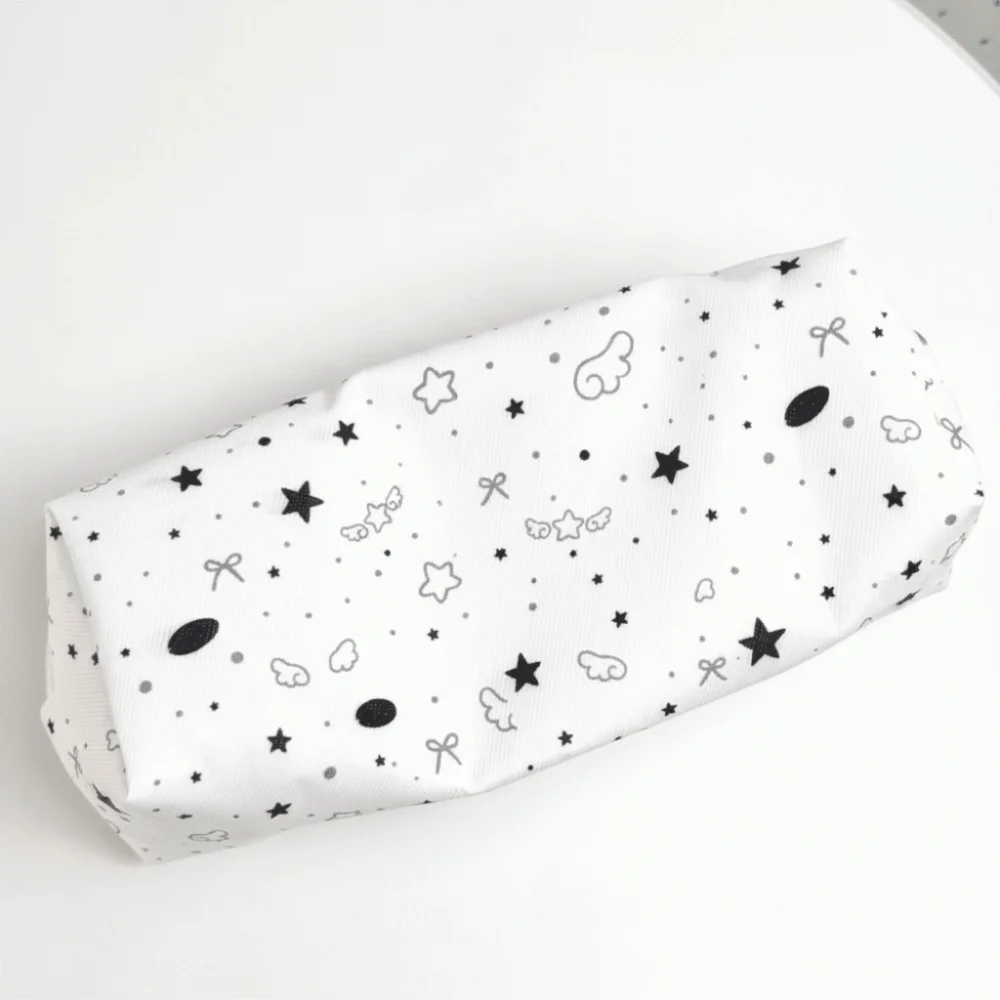 Polka Dot Polka Dot Pencil Case Large Capacity Wing Pattern Zipper Pencil Pouch Stylish Portable Fabric Pencil Case