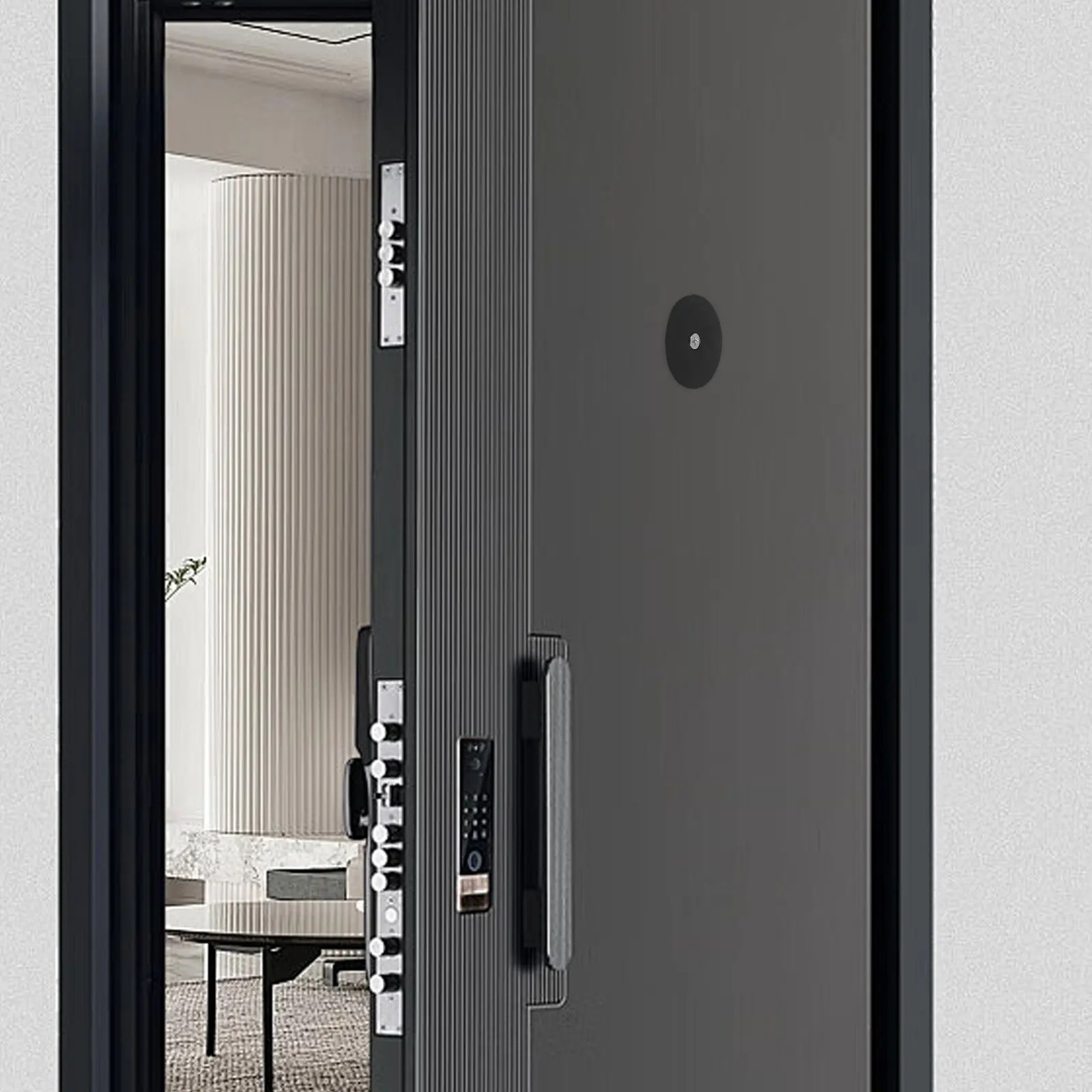 

1Set Stainless Steel Door Hole Cover Plate Corrosion Resistant Deadbolt Hole Filler for Home Door Lock 35Mm Thick