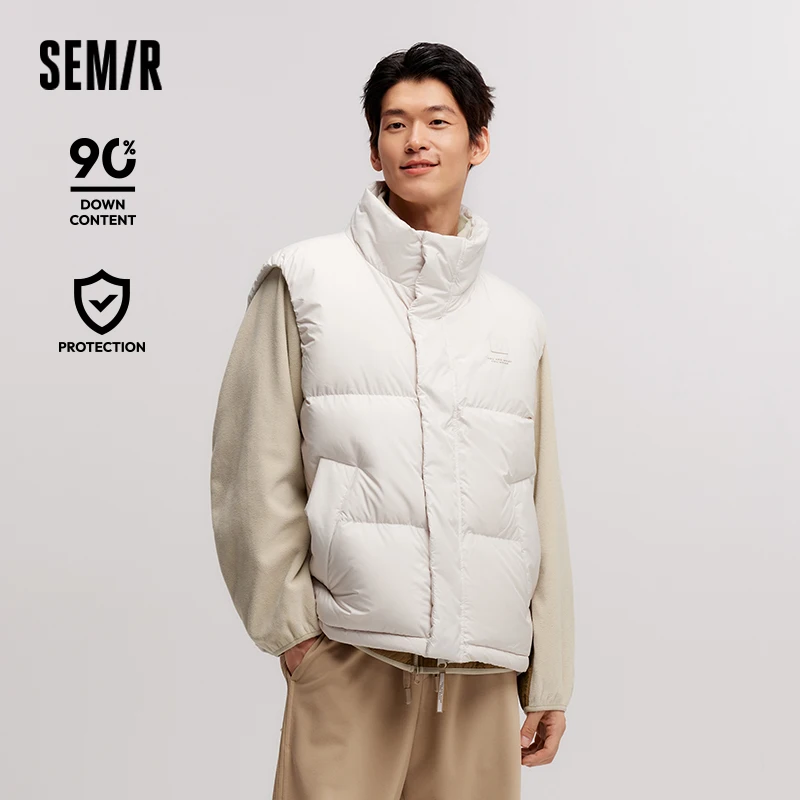 Semir Vest Men Winter Waterproof Stand Collar Down Versatile Couple Oversize Coat