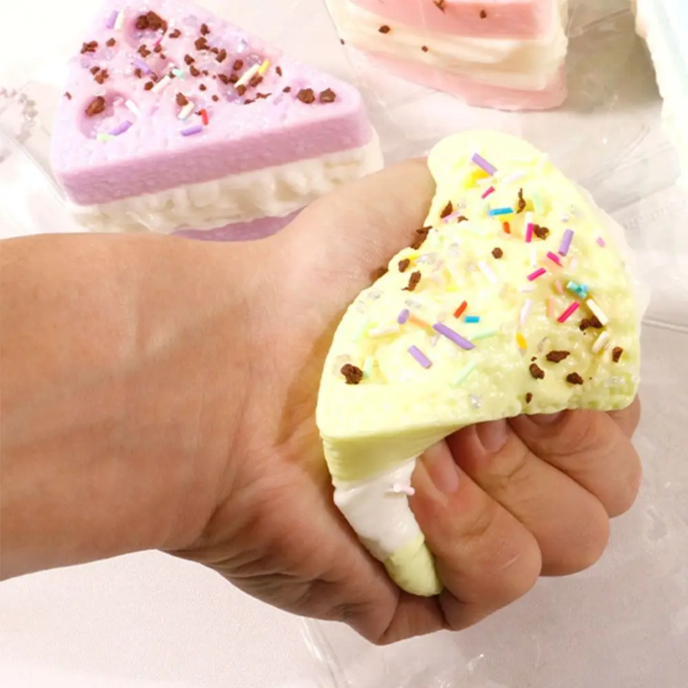 Creative Triangle Cheese Squeezable Realistic Simulation Cake Triangular Cake Pinch Portable Slow Rebound Slow Rising Squishy