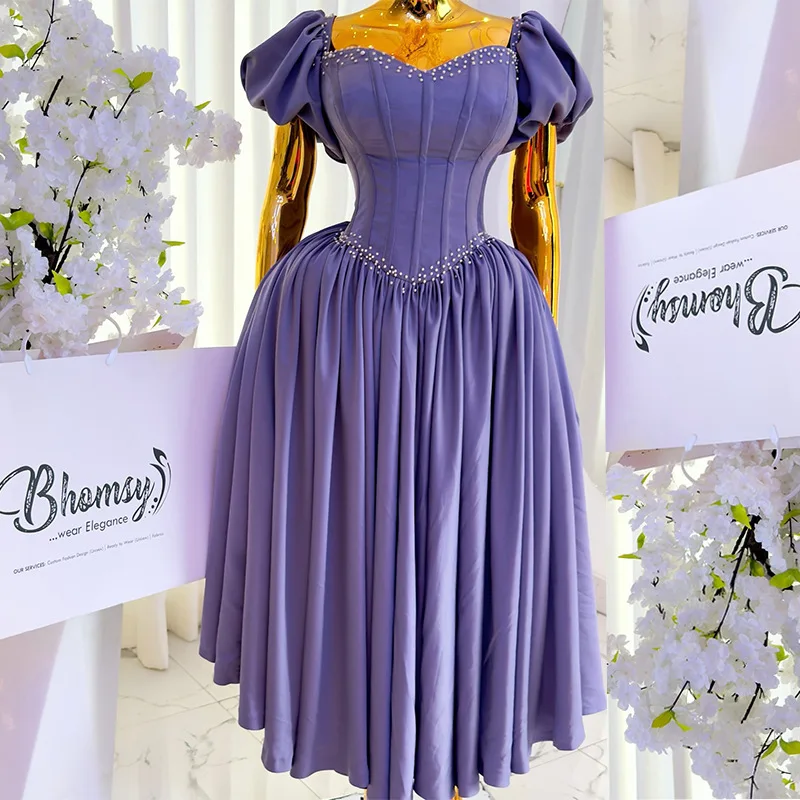 

Women's Clothing 2025 Spring New Style Elegant Square Collar, Beaded High Waisted Bandage A-line Dress, Long Skirt Vestido Women
