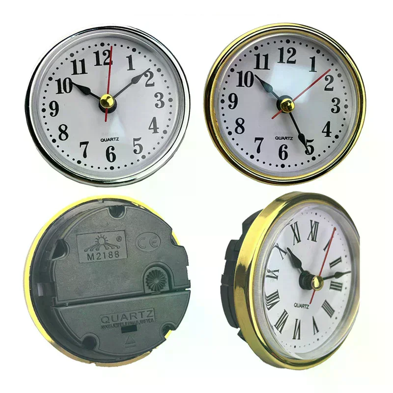 Clock Craft Quartz Movement Dia.65mm Round Clocks Insert Roman Number Little Clock Arabic Numbers Wall Decor Classic