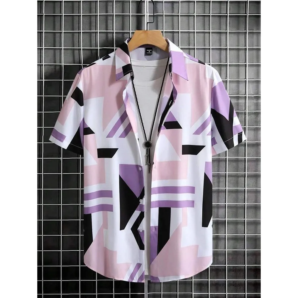 Men's Casual Shirt Outdoor Street Fashion Summer Everyday Mens Thickened Fleece Lined Special Wide Fit  Collar Nine Sleeve
