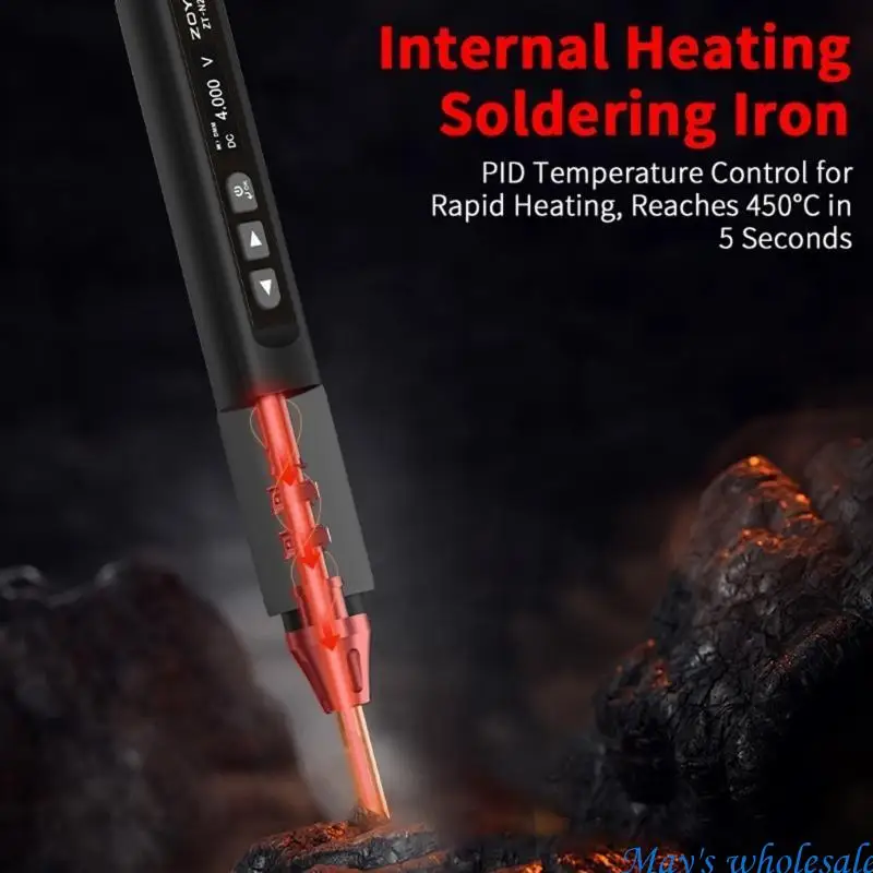 อุณหภูมิที่ปรับได้แบบไร้สายไฟฟ้าแบบไร้สาย 100-450 ℃บัดกรีเหล็ก 448a