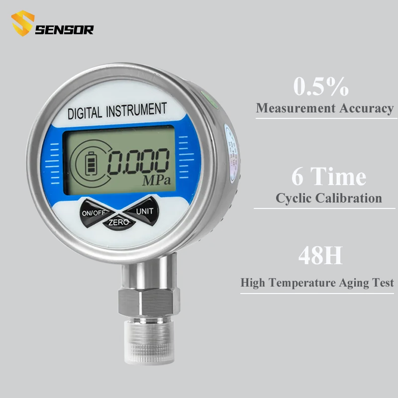 High Pressure Gauge 400bar 600bar M20*1.5 LCD Display Digital Bar Pressure Gauge 300bar 4bar Hydraulic Pressure Gauge