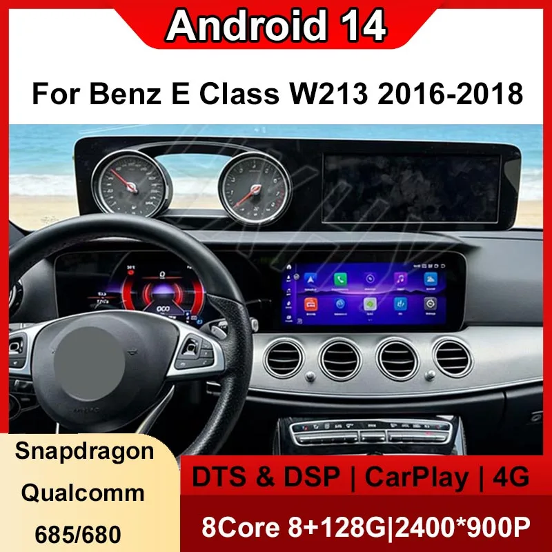 LCD Dashboard Digital Screen Car Multimedia Player Stereo GPS Navigation Carplay For Mercedes Benz E Class E200 E300 E320 W213