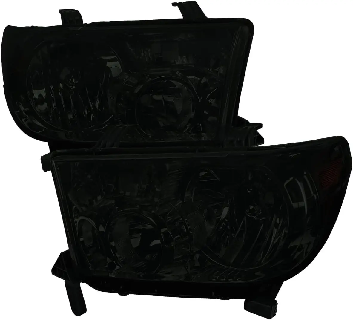 

Дымовые линзы для фар с янтарным покрытием, совместимые с Toyota Tundra 2007-2013, Toyota Sequoia, 2008-2017 гг., L + R, пара фар в сборе