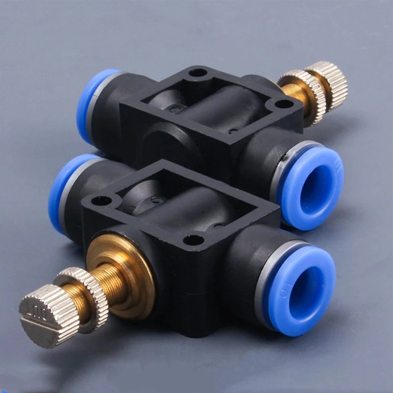 空気圧エアスロットルバルブ速度制御クイックホースチューブ水継手コネクタ空気圧継手調整 4 ミリメートル 6 ミリメートル 8 ミリメートル 10 ミリメートル