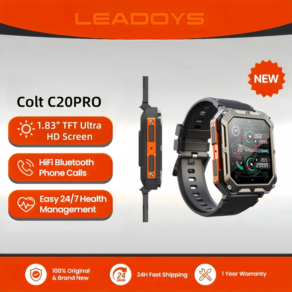 

Leadoys c20pro Bluetooth Call Смарт-часы Мужчины Лазерное здоровье Артериальное давление Спортивные часы Мужские спортивные водонепроницаемые умные часы + коробка