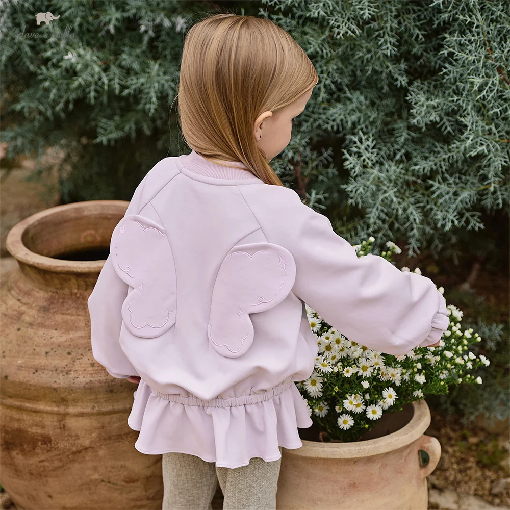 

Детская вязаная куртка Dave Bella для девочек, осенне-весенняя повседневная верхняя одежда, милый пиджак с крыльями бабочки DB1260376