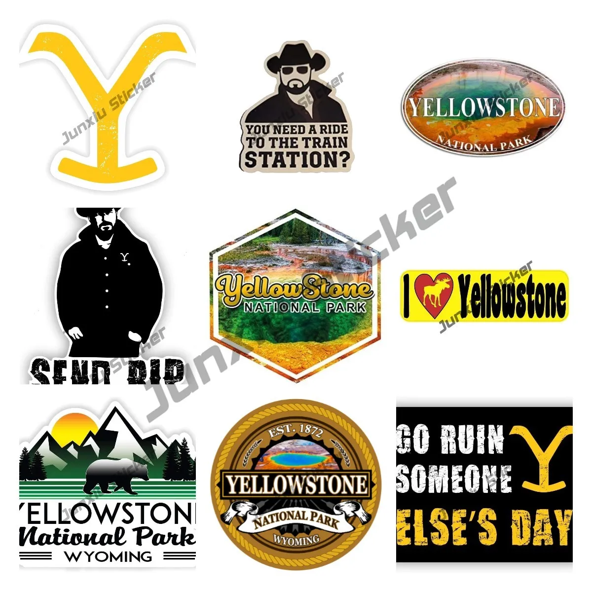 

Yellowstone Stickers And Decals Send Rip Sticker Man Wearing Hat Famous Paramount Tv Series Character Luggage Bike Decoration