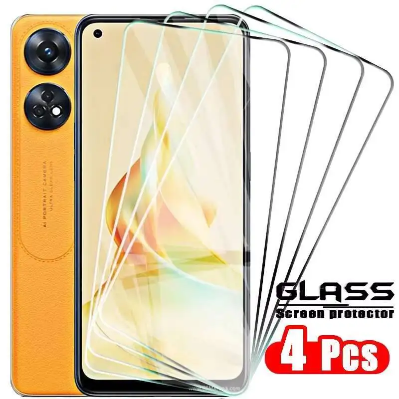 

4Pcs OPPO For Reno 8T 8 7 6 5 4 Pro Lite Tempered Full Protective Screen Protector Reno8 T 4G Lens Glass