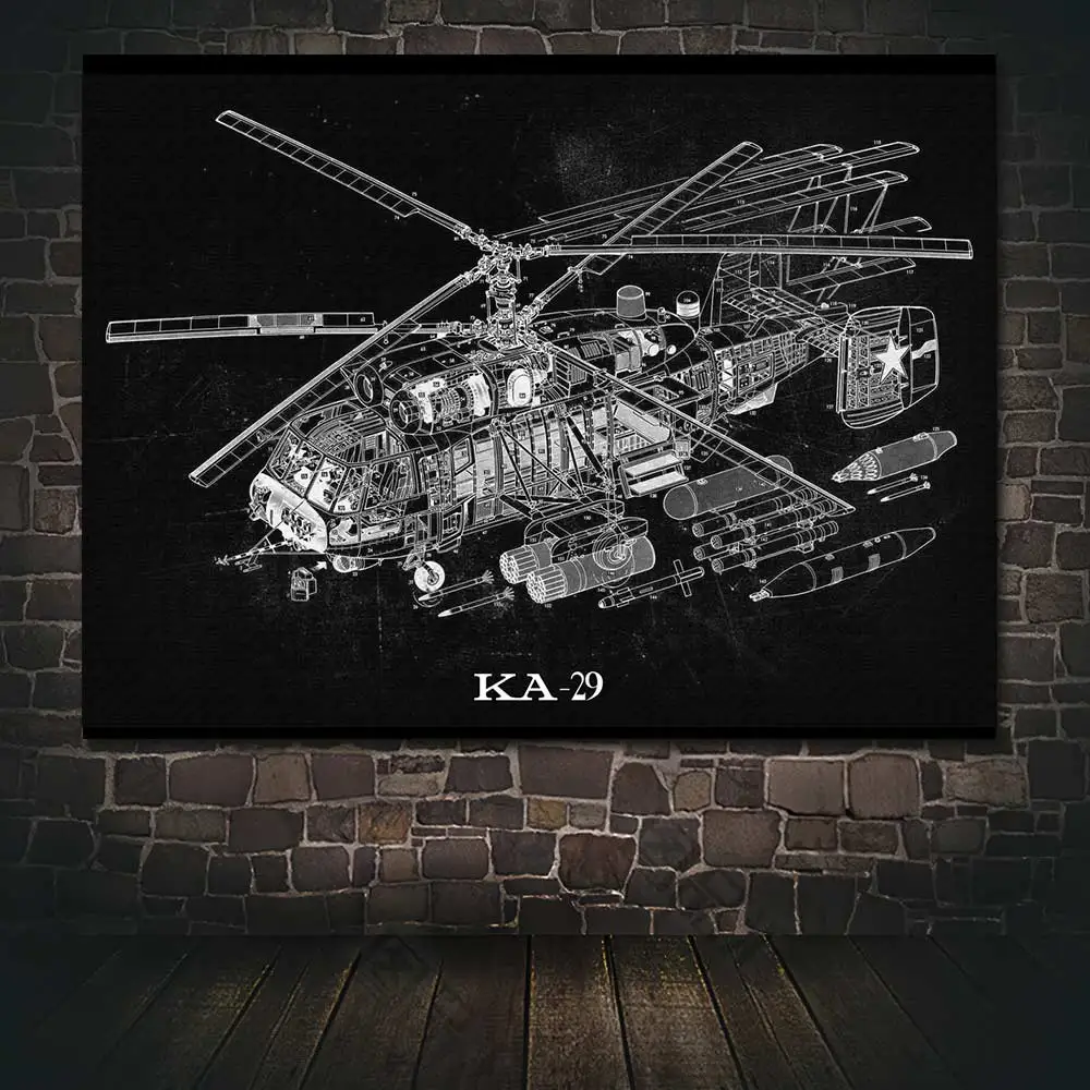 سلاح الجو طائرة الجرس 214ST الأوروبية هليكوبتر الدبور طائرة ملصق مقاتلة طائرة مخطط الفن قماش اللوحة صورة المنزل #4