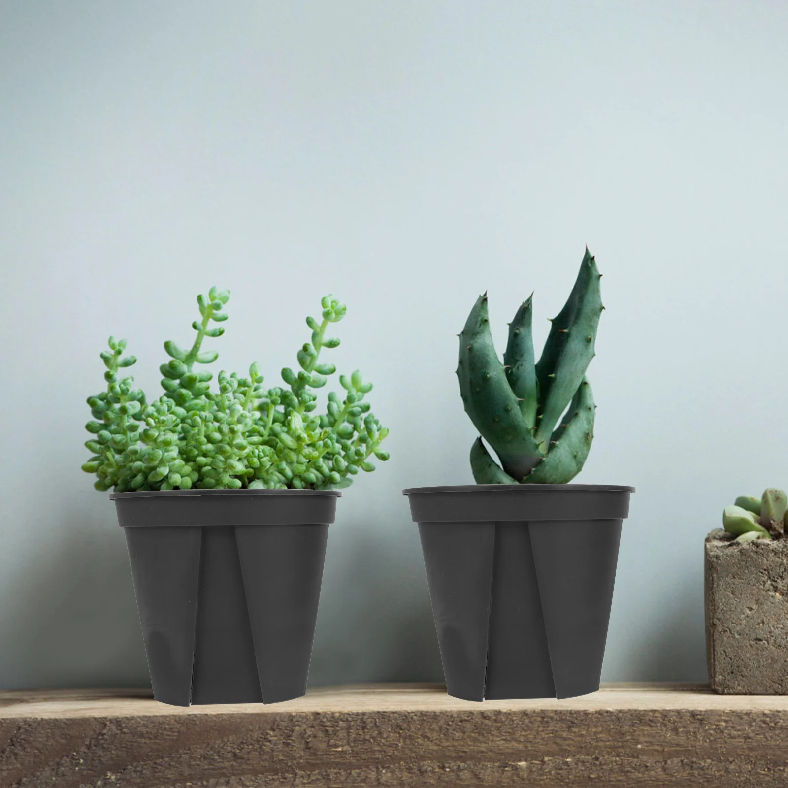 

4 Pcs Flower Pot Root Control Pots Small Plastic Flowerpots Bonsai Hanging Basin Planter Black