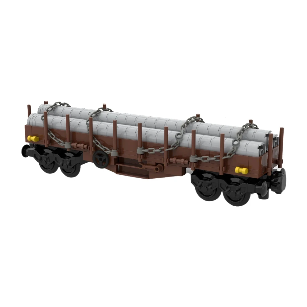 Freight Train Cargo Locomotives Brick MOC Germany Railway Flatbed Wagon Building Block Kit Model DIY Kids Puzzle Toys Gift ﻿