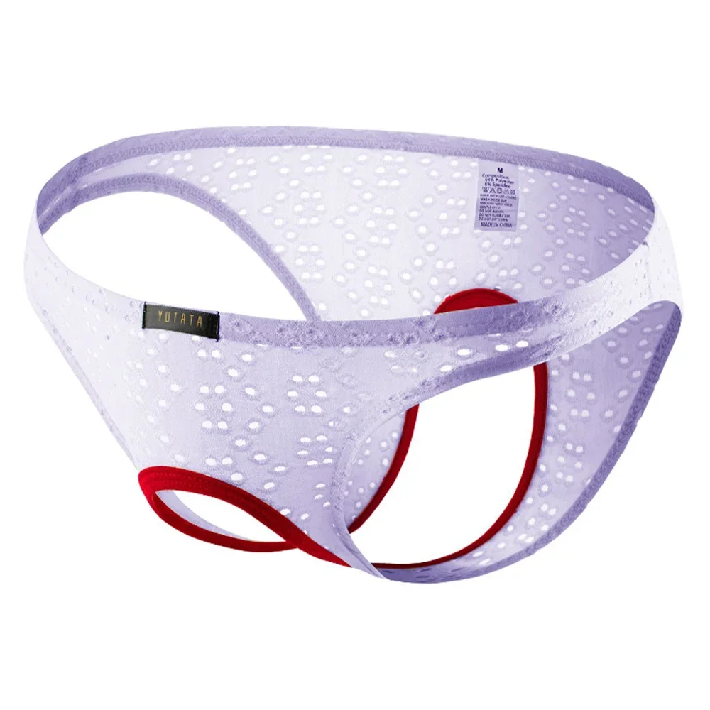 

Men's Erotic Briefs Open Crotch Underwear Mesh Hollow Breathable Bottomless Underpants for Gays Sexy Crotchless Panties Knickers