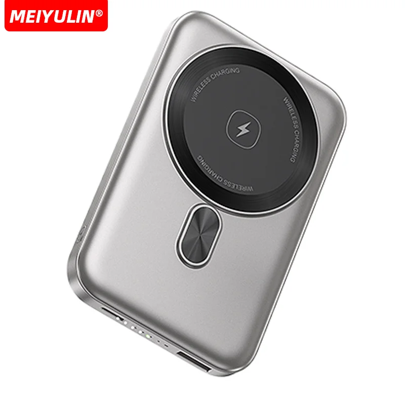 

10000mAh Magnetic Wireless Power Bank Stand Fast Charging USB C 22.5W External Spare Battery Portable Charger For iPhone Samsung